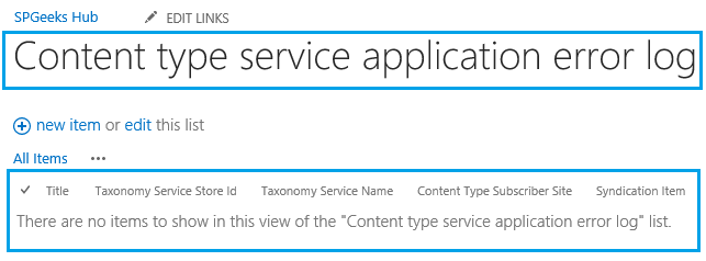 Configure Content Type Hub in SharePoint 2019 Content type service application error log